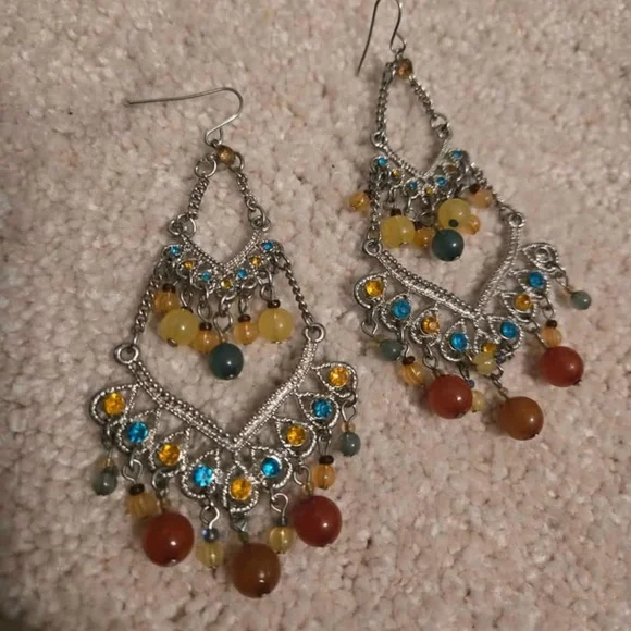 colorful chandelier earrings - Picture 5 of 5